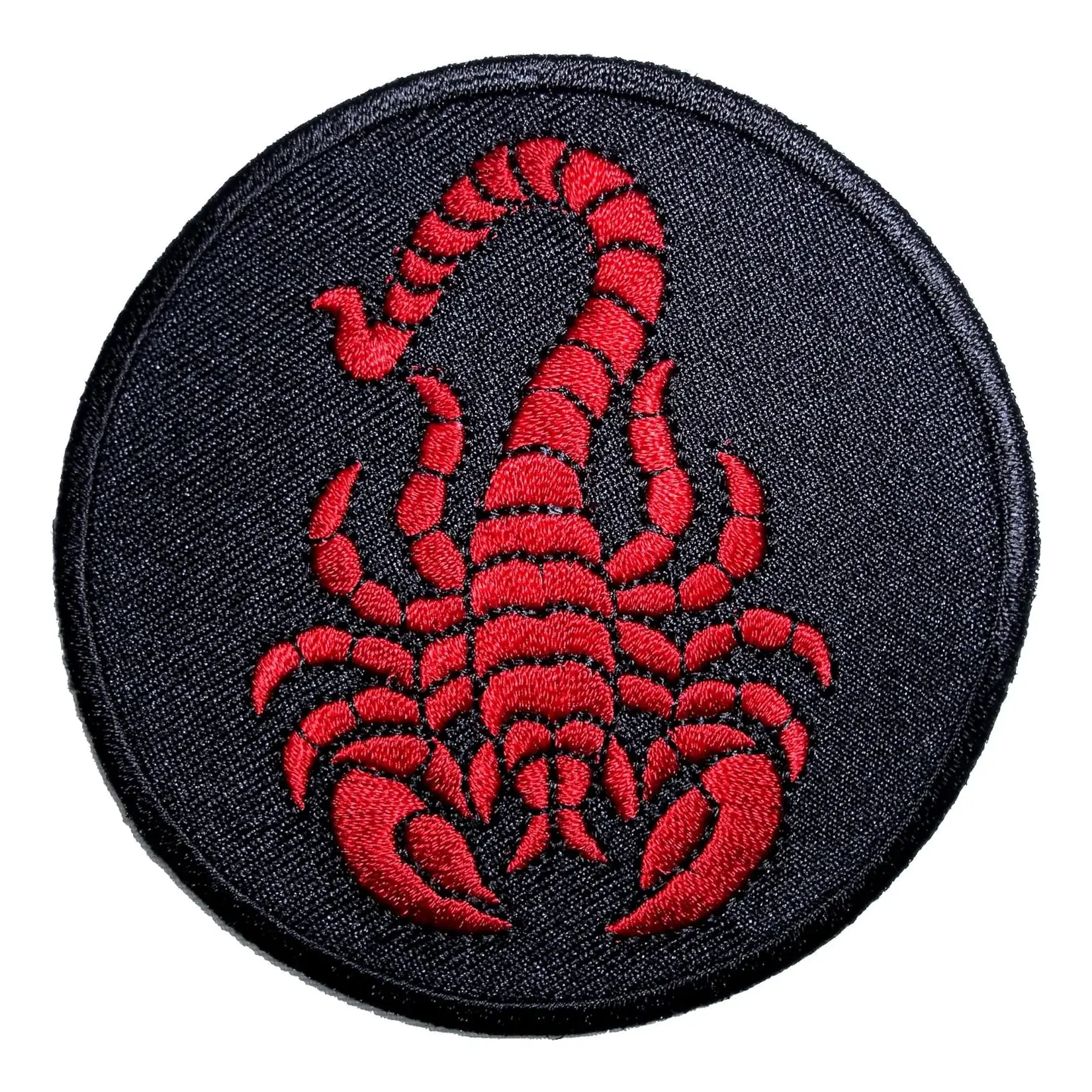 Red scorpion embroidered patch
