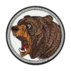 Roaring grizzly bear embroidered patch