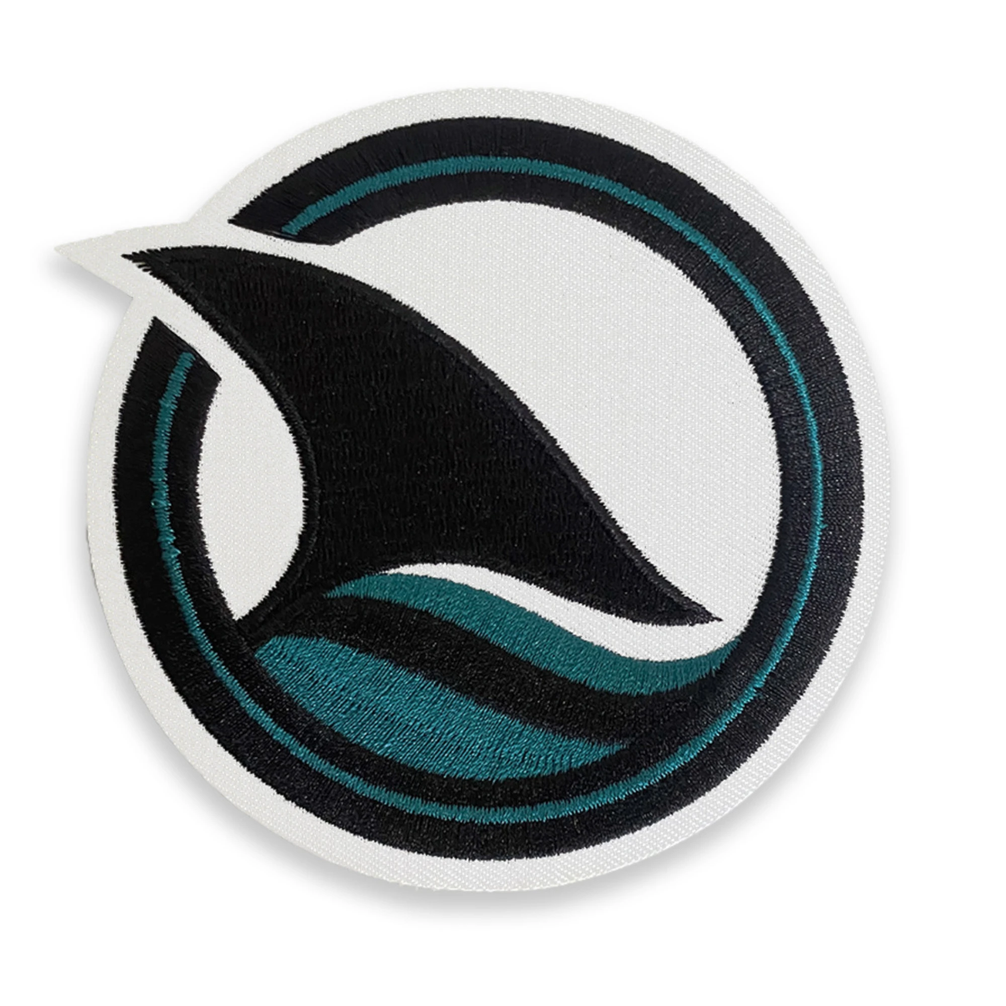 San jose sharks round logo black embroidered patch