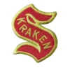 Seattle kraken red s wordmark embroidered patch