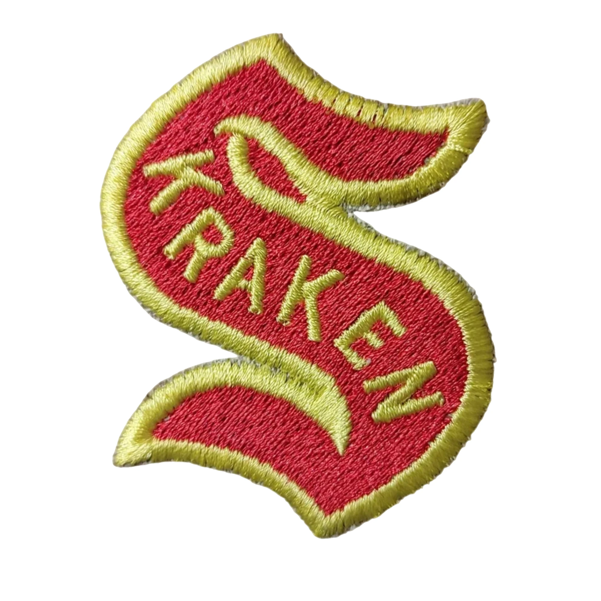 Seattle kraken red s wordmark embroidered patch