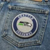 Seattle seahawks round team logo patch denim jeans