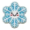 Smiling snowflake embroidered patch