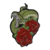 Snake and red roses tattoo style embroidered patch