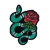 Snake and rose applique tattoo style embroidery patch