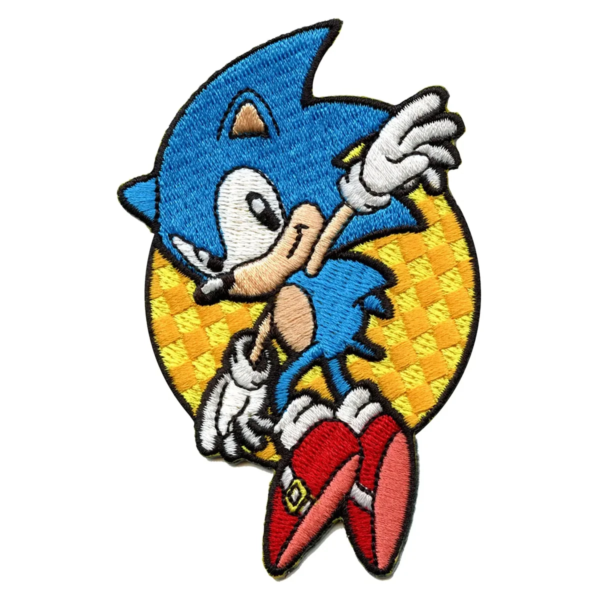 Sonic leaping embroidered iron on patch