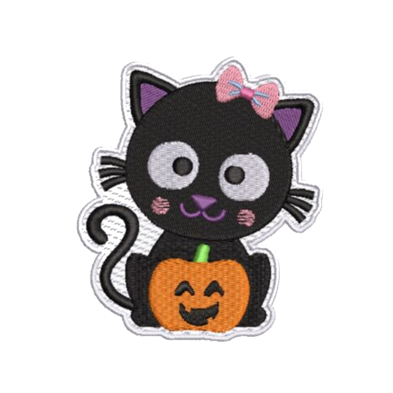 Spooky halloweeBlack Cat Halloween Pumpkin Patchn black cat embroidered patch