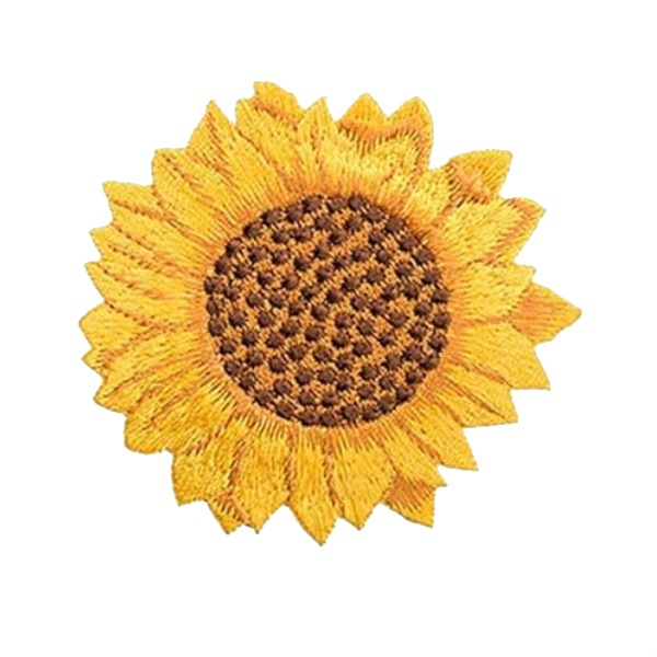 Sunflower blooming head embroidered patch