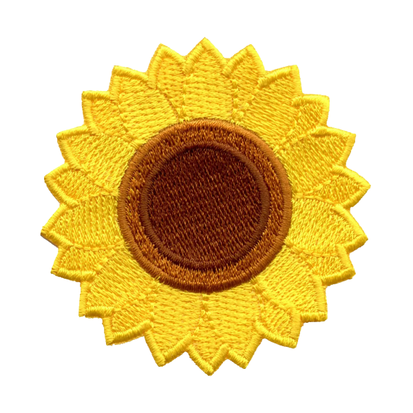 Sunflower embroidered patch