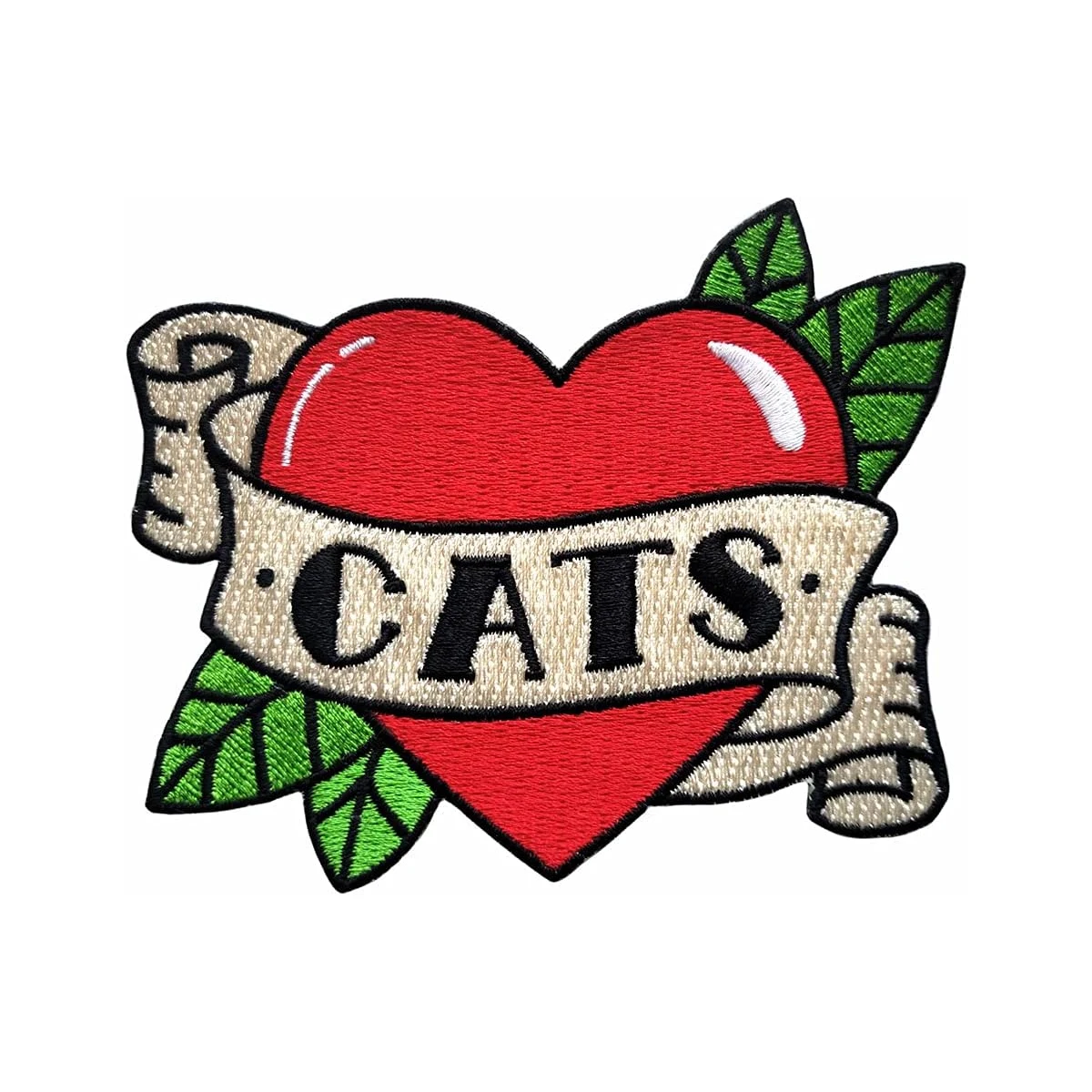 I Love Cats Heart Banner Patch