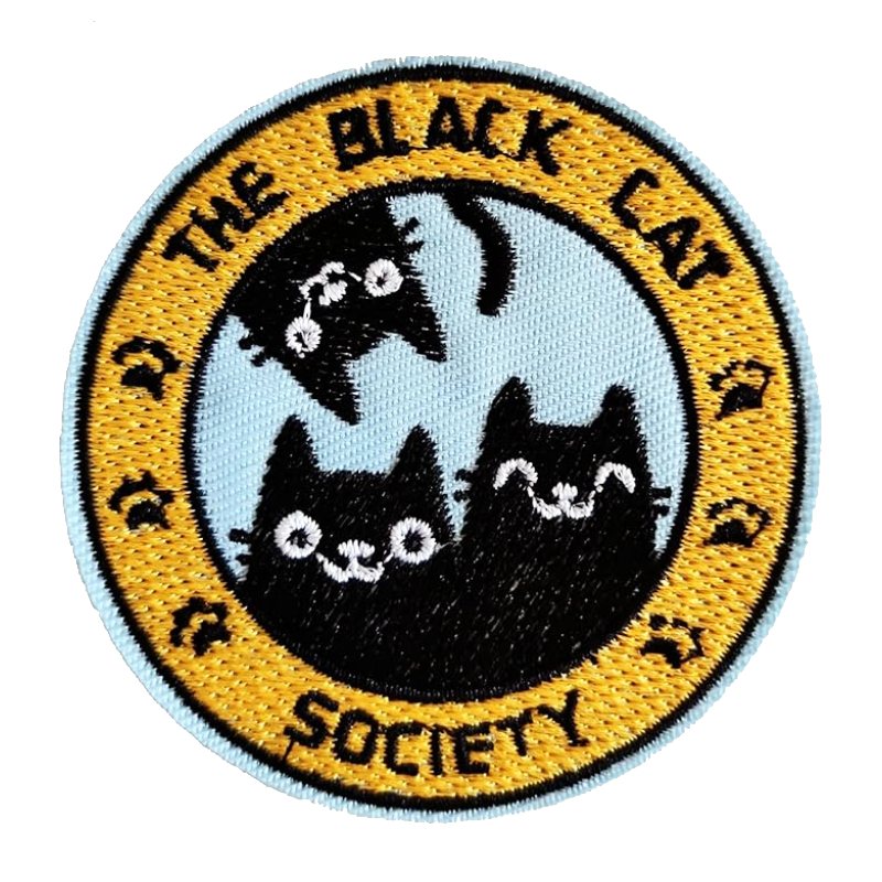 The black cat society embroidered patch
