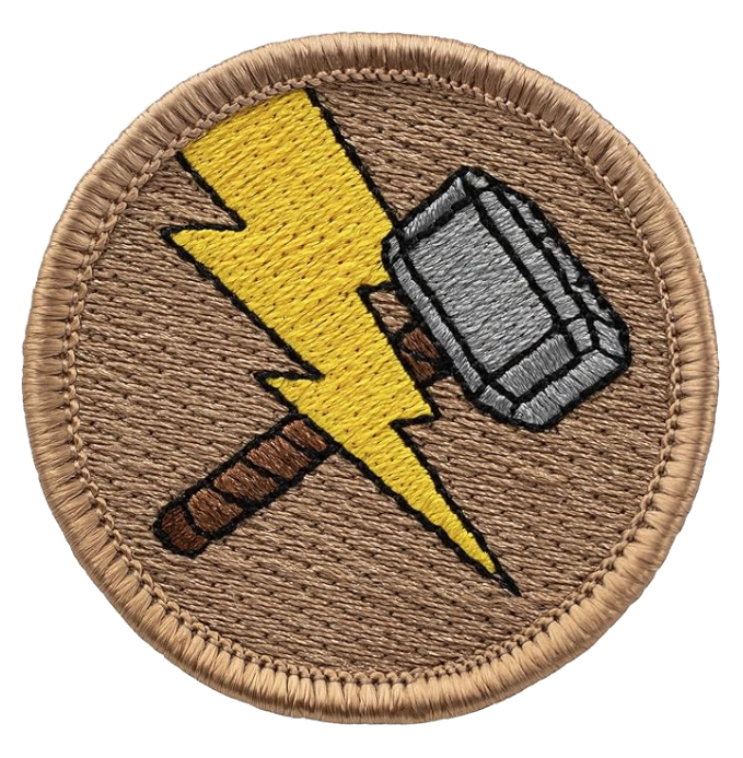 Thor mjolnir lightning circular patch