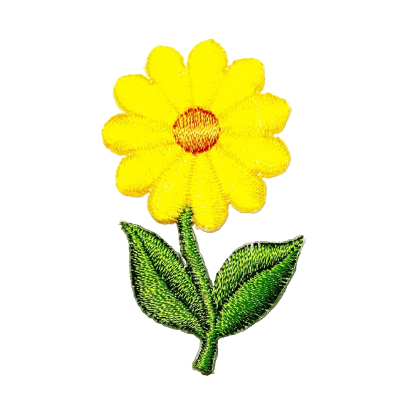 Tiny mini sunflower yellow embroidered patch