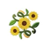 Triple sunflower vine embroidered patch