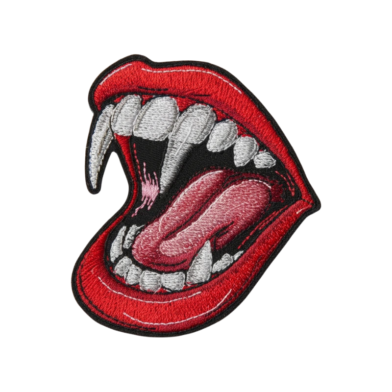Vampire Fangs Red Lips Patch