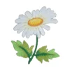 White daisy stem embroidered patch