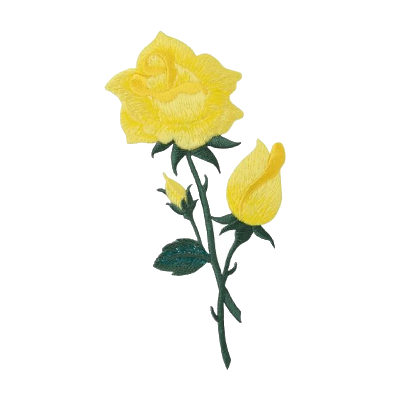 Elegant Yellow Rose Stem Patch