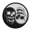 Yin yang skull dual skull round patch